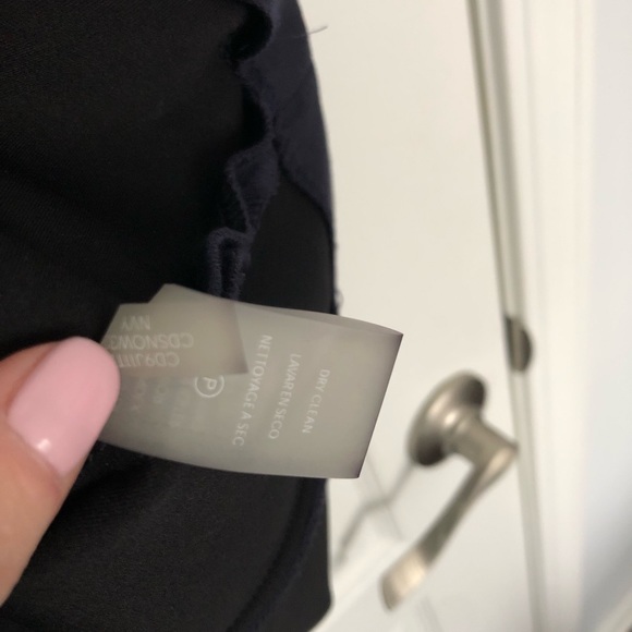 Calvin Klein Navy Suede Tulip Sleeve Sheath Dress Size 6 - Picture 9 of 9